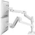 Ergotron LX Pro - Monteringssett (dobbel stablearm) - for 2 LCD-skjermer - aluminium - hvit - skjermstørrelse: inntil 24 - skrivebordsmonterbar