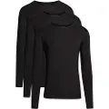 Tommy Hilfiger for man. UM0UM03022 Pack of 3 black long sleeve t-shirts (XXL), Homewear, Cotton, Sustainable