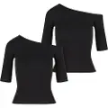 Urban Classics Organic Asymmetric Rib Kortarmet T-skjorte 2 Enheter