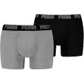 Puma Boxer Briefs (2-Pack) Men, Clothing, Grey Melange/Black, 4