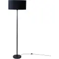 QAZQA Gulvlampe sort med oval fløyels skjerm 50cm - Simplo