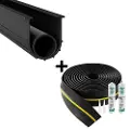 Vevor Garasjeportterskel- og bunntetningssett, 20 fot U-form + O-ring Universal garasjeportbunntetningslist PVC, kombinert med værbestandig garasjeportterskeltetningslist med lim, svart