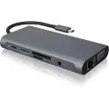 Icy Box IB-DK4040-CPD - Dokkingstasjon - USB-C - VGA, HDMI