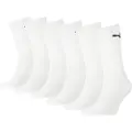 Puma Unisex Crew Socks 6 pack, Clothing, White, 39-42