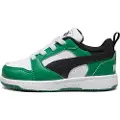 Puma Rebound V6 Lo Toddlers'Sneakers, Shoes, White/Black/Archive Green, 21