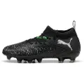 Puma FUTURE 8 MATCH FG/AG Football Boots Youth, Shoes, Black/Cool Light Gray/Green, 32.5