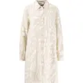 Fynch&Hatton A-line Abstract Linen Mix Kjole Med Lange Ermer