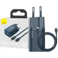 Baseus Super Si hurtiglader 1C 20W vegglader med 1m USB-C til Lightning-kabel (blå)