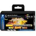 Staedtler pigment brush pen Yellows&Oran 6pcs