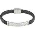 Hugo Boss for man. 1580674S Braided Leather Bracelet black (OSFA), Casual, Strap