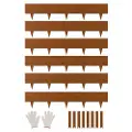 Vevor stålkantlist, 6-pakninger 40 x 8 tommer værbestandig og rustfri metallkantlist, bøyelig hagekant, haispyd, plenkant for blomsterbed, gangstideler
