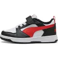 Puma Rebound V6 Lo Kids'Sneakers, Shoes, White/Red/Black, 33