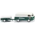 Wiking 0300 05 H0 Bus model Volkswagen T2 kassevogn med anhænger Pülleken