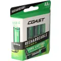 Coast Battery 1.5V AA Li-Ion rechargeable 2400 mAh USB-C cable pack of 4.