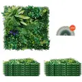 Vevor kunstgressveggpaneler, 12 stk. 20 x 20 tommer, 3D-kombinasjonsgrønt buksbompanel for innendørs utendørs grønn dekor og eføygjerde, personvern bakgrunn vegghekkskjerm for hage