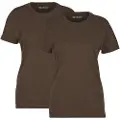 Deerhunter Ladies Basic 2-pack T-shirt Brown Leaf melange 40