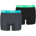 Puma Basic Boxer Boys (2-Pack), Clothing, India Ink/Turquoise, 16