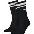 Puma Crew Heritage Stripe Socks Unisex (2-Pack), Clothing, Black, 35-38