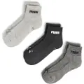 Puma Unisex Quarter Socks 3 pack, Clothing, Grey Combo, 35-38
