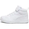 Puma Rebound V6 Mid Sneakers Kids, Shoes, White/Cool Light Gray, 34