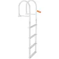 Vevor Dokkstige, avtakbar 4 trinn, 500 lbs lastekapasitet, pontongbåtstige i aluminiumslegering med 3,1'' bredt trinn og sklisikker pedal, enkel å installere for ombordstigning på skip/innsjø/basseng/