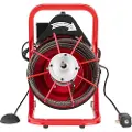 Vevor avløpsrensemaskin 15,5 m x 1,25 m, manuell mating av kloakkskrue, 250 W elektrisk avløpsrensemaskin med 4 kuttere og luftaktivert fotbryter for rør på 5 til 10 cm