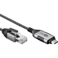 Goobay 74404, USB 3.1 type A, RJ45, 3 m, Sort, Sølv