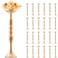 Vevor 24 stk. 50 cm/19,7 tommer høye bryllupsblomstervaser, metall bryllupssenterdekor, gullfarget blomsterarrangementstativ for bord, bryllupsmiddagsfest, jubileumsseremoni bursdagsarrangementdekor