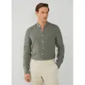 Hackett Garment Dye Linen Skjorte Med Lange Ermer