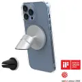 JustMobile Just Mobile AluDisc Go – rundstrålende magnetisk aluminiumsbilholder (ventilasjonsinnsats og dashbordbase inkludert)