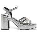 Mtng for woman. 59609 Britt silver sandals (37), 5 to 8 cm, Buckle, Casual
