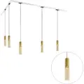 QAZQA Moderne skinnesystem med 5 gullfargede pendellamper 1-fase - Iconic Lloyd