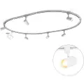 QAZQA Moderne skinnesystem med 6 spotlights hvitt 1-fase oval 100cm - Iconic Jeana