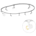 QAZQA Moderne skinnesystem med 8 spotlights hvitt 1-fase oval 200 cm - Iconic Jeana