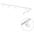 QAZQA Moderne skinnesystem med 6 hvite spotlights 1-fase 300 cm - Iconic Jeana