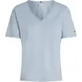 Tommy Hilfiger Slub Cropped Kort Ermet V-hals T-skjorte