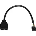 Akyga - Intern USB-adapter - 20-pins USB 3.0-plugg (hann) til 10-pins USB-kontakt (hunn) - 20 cm - grå
