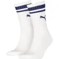 Puma Crew Heritage Stripe Socks Unisex (2-Pack), Clothing, White/Blue, 35-38