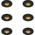 QAZQA Sett med 6 moderne innfelte spotlights for bad, svart IP54 - Shed Honey