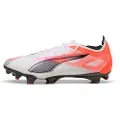 Puma ULTRA 5 CARBON FG Football Boots Women, Shoes, White/Black/Glowing Red, 38.5