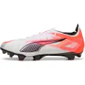 Puma ULTRA 5 CARBON FG Football Boots Unisex, Shoes, White/Black/Glowing Red, 43