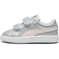 Puma Smash 3.0 Glitz Glam Toddlers'Sneakers, Shoes, Glacial Gray/Frosty Pink, 26