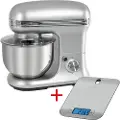 ProfiCook PC-KM 1222 W - Blander - 5 liter - 1.2 kW - rustfritt stål / sølv - med PC-KW 1221 kitchen scales