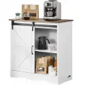 Vevor Kaffebarskap, 89,5 x 33,8 x 89,5 cm Kaffebarskap i landlig stil med 3-lags oppbevaring, Kaffebarbord med låvedør, Skjenk i landlig stil, Buffetskap for stue, entré