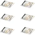 QAZQA Sett med 6 innfelte spotter hvit GU10 AR70 Trimless - Oneon