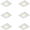 QAZQA Sett med 6 moderne innfelte spotlights for bad, hvit - Doku
