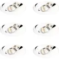 QAZQA Sett med 6 moderne innfelte spotter hvit GU10 AR111 rund trimless - Oneon