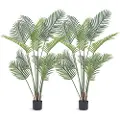 Vevor kunstig palmetre, 1,5 m høy kunstig plante, sikkert PE-materiale og veltebeskyttelse, lettstelt plante, naturtro grønt kunstig tre for hjemmekontor, lagerdekor innendørs utendørs