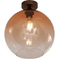 QAZQA Art Deco taklampe mørk bronse med brunt glass - Sandra