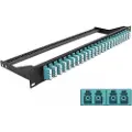 DeLOCK - Koblingspanel - rackmonterbar - LC Quad MM x 24 - svart, akvamarin - 1U - 19